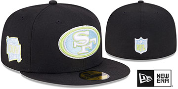 49ers 'COLOR PACK SIDE-PATCH' Black Fitted Hat by New Era