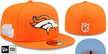 Broncos SB XXXIII 'POP-SWEAT' Orange-Sky Fitted Hat by New Era