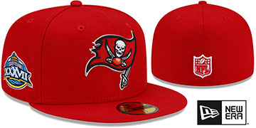 Buccaneers 'SUPER BOWL XXXVII SIDE-PATCH' Red Fitted Hat by New Era