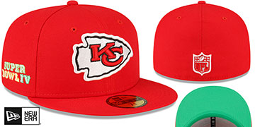 Chiefs SUPER BOWL IV 'CITRUS POP' Red-Green Fitted Hat by New Era