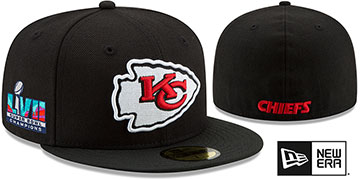 Chiefs 'SUPER BOWL LVII CHAMPIONS' Black Fitted Hat by New Era