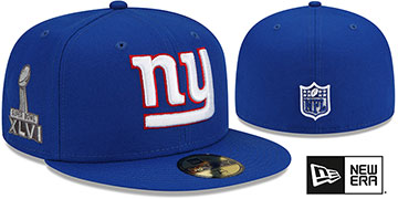 Giants 'SUPER BOWL XLVI SIDE-PATCH' Royal Fitted Hat by New Era