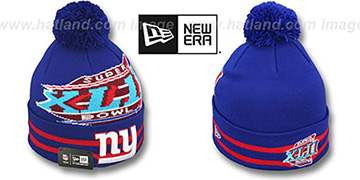 NY Giants 'SUPER BOWL XLII' Royal Knit Beanie Hat by New Era