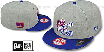 NY Giants 'SUPER BOWL XXI SNAPBACK' Grey-Royal Hat by New Era
