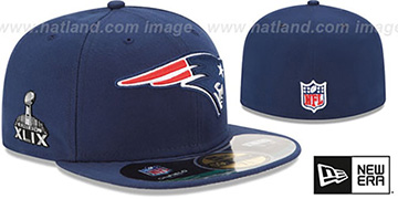 Patriots 'NFL SUPER BOWL XLIX ONFIELD' Navy Fitted Hat by New Era
