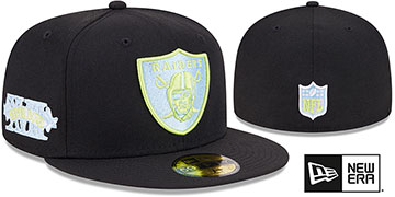 Raiders 'COLOR PACK SIDE-PATCH' Black Fitted Hat by New Era