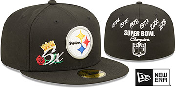 Steelers 'CROWN CHAMPS' Black Fitted Hat by New Era