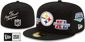 Steelers 'SUPER BOWL CHAMPS ELEMENTS' Black Fitted Hat by New Era