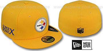 Steelers 'SUPER BOWL X' Gold Fitted Hat by New Era