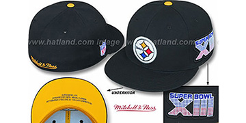 Steelers 'SUPER BOWL XIII CHAMPS' Black Fitted Hat by Mitchell and Ness