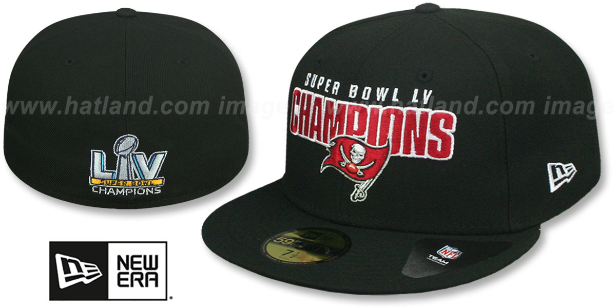 Buccaneers 'SUPER BOWL LV CHAMPIONS' Black Fitted Hat by New Era
