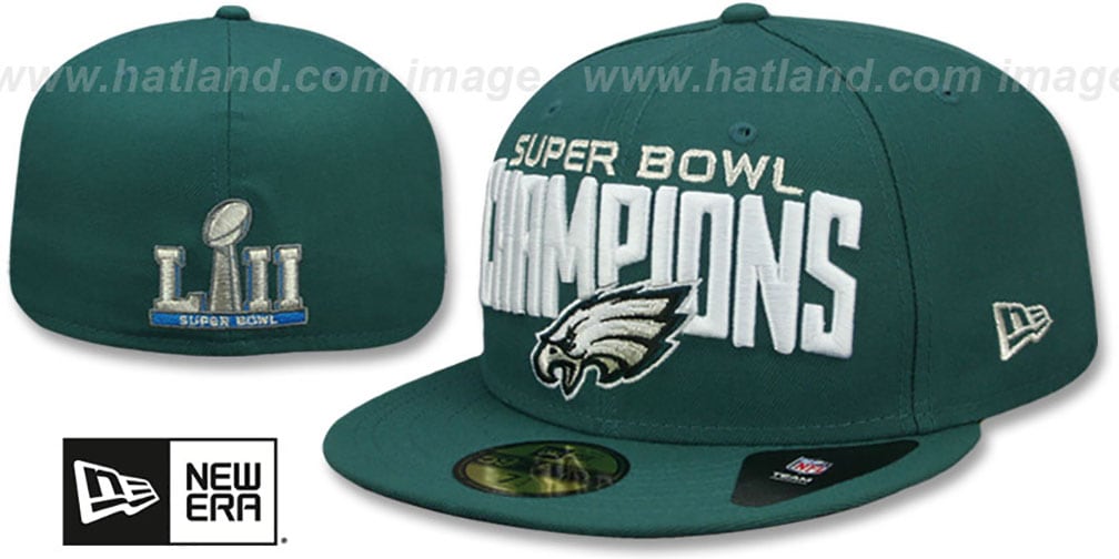 Eagles 'SUPER BOWL LII CHAMPIONS' Green Fitted Hat by New Era