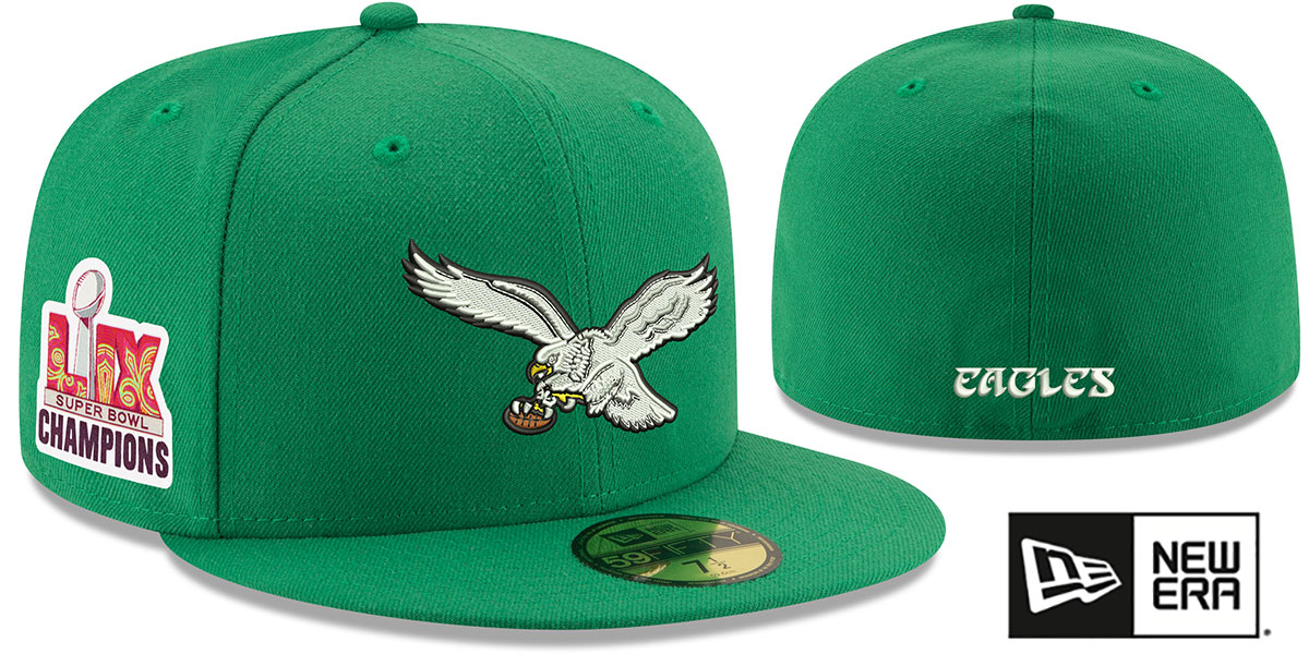 Eagles 'TB SUPER BOWL LIX CHAMPIONS' Kelly Fitted Hat by New Era