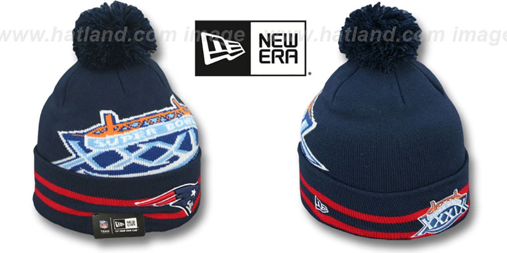 Patriots 'SUPER BOWL XXXIX' Navy Knit Beanie Hat by New Era