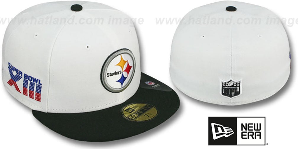Steelers 'SUPER BOWL XIII' White-Black Fitted Hat by New Era