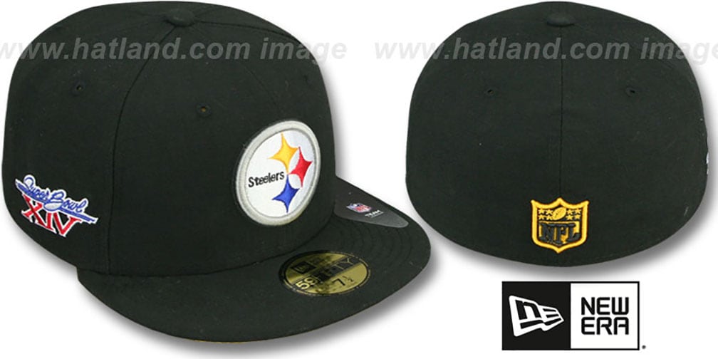 Steelers 'SUPER BOWL XIV' Black Fitted Hat by New Era