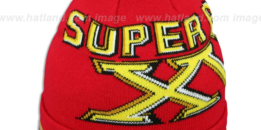 49ers 'SUPER BOWL XVI' Red Knit Beanie Hat by New Era