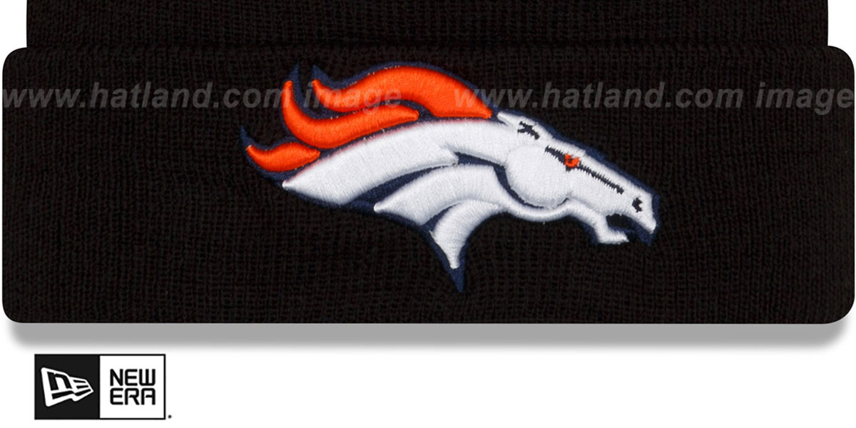 Broncos 'SUPER BOWL ELEMENTS' Black Knit Beanie Hat by New Era
