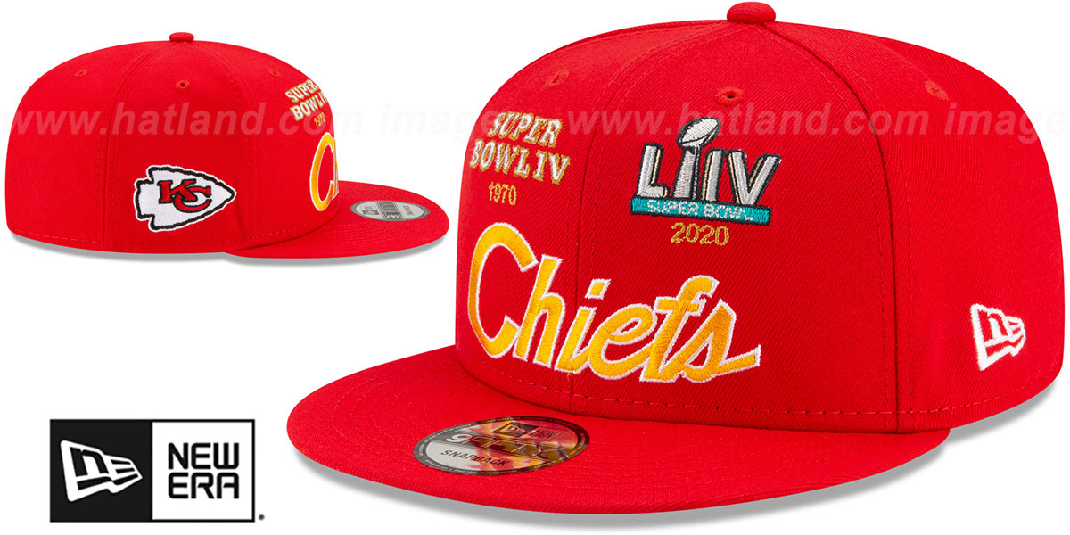 Chiefs 'SUPER BOWL PATCHES SCRIPT SNAPBACK' Red Hat by New Era