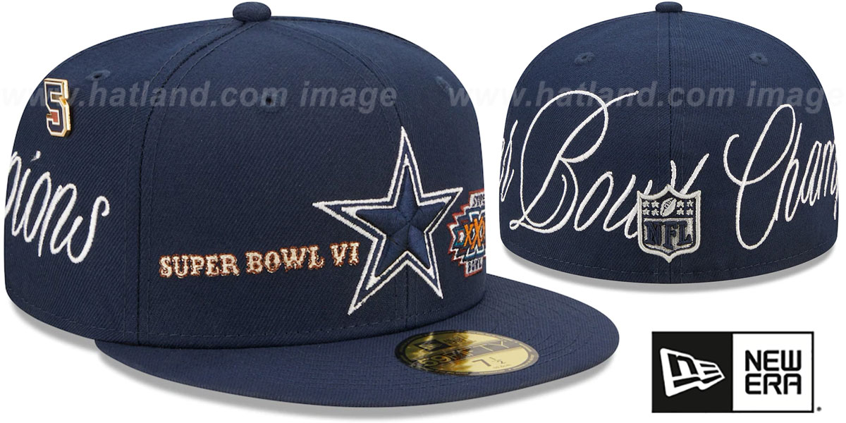 Cowboys 'HISTORIC CHAMPIONS' Navy Fitted Hat by New Era