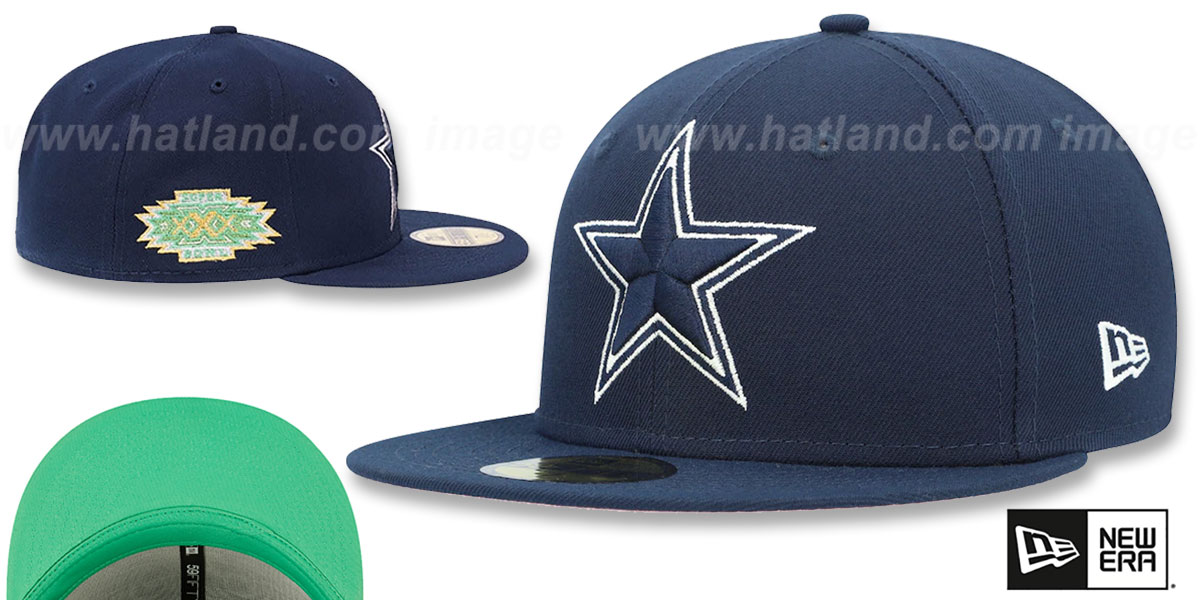 Cowboys SB XXX 'CITRUS POP' Navy-Green Fitted Hat by New Era
