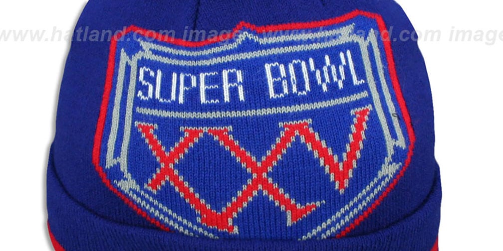 NY Giants 'SUPER BOWL XXV' Royal Knit Beanie Hat by New Era