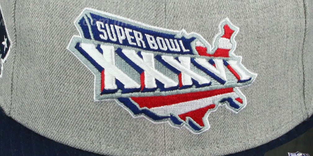 Patriots 'SUPER BOWL XXXVI SNAPBACK' Grey-Navy Hat by New Era