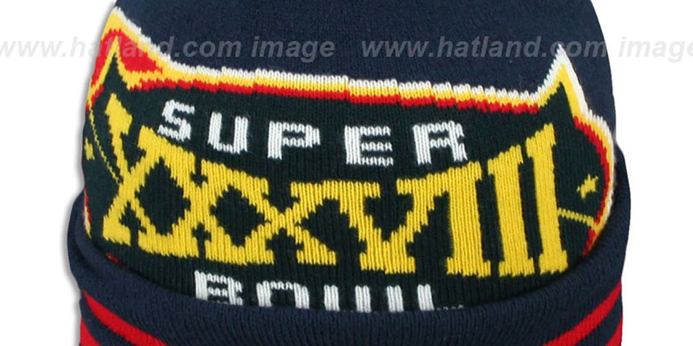 Patriots 'SUPER BOWL XXXVIII' Navy Knit Beanie Hat by New Era