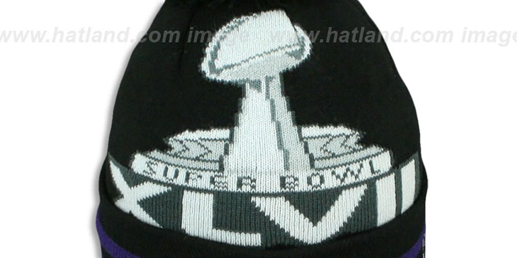 Ravens 'SUPER BOWL XLVII' Black Knit Beanie Hat by New Era