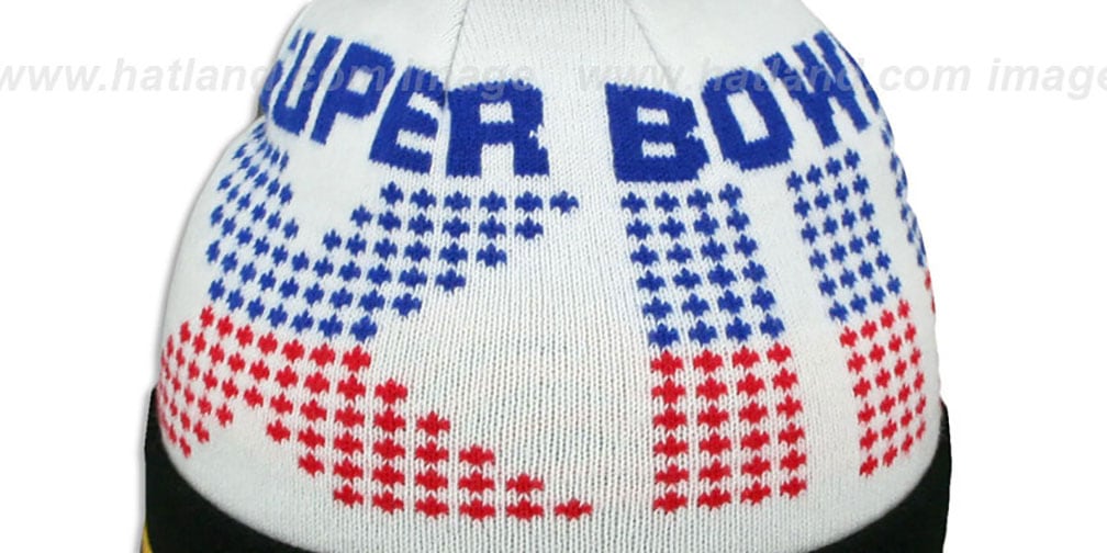 Steelers 'SUPER BOWL XIII' White Knit Beanie Hat by New Era