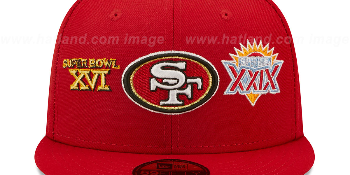 49ers 'HISTORIC CHAMPIONS' Red Fitted Hat by New Era