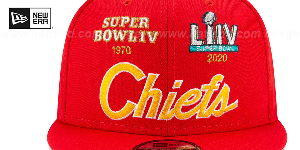 Chiefs 'SUPER BOWL PATCHES SCRIPT SNAPBACK' Red Hat by New Era