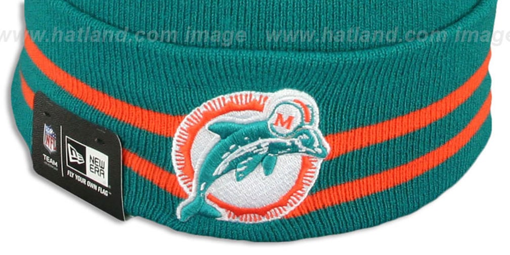 Dolphins 'SUPER BOWL VIII' Aqua Knit Beanie Hat by New Era