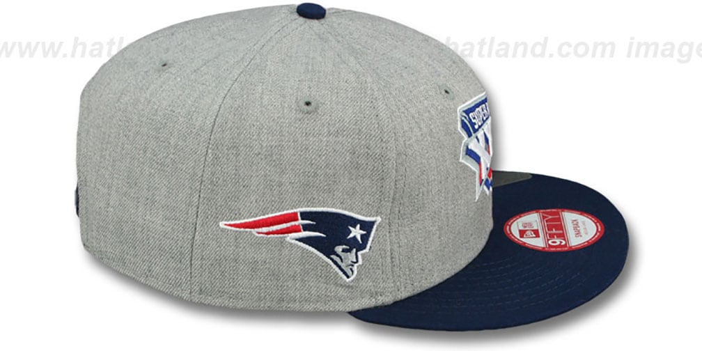 Patriots 'SUPER BOWL XXXVI SNAPBACK' Grey-Navy Hat by New Era