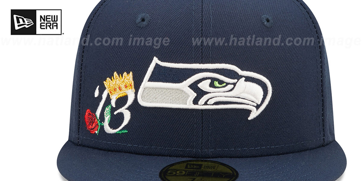 Seahawks 'CROWN CHAMPS' Navy Fitted Hat by New Era