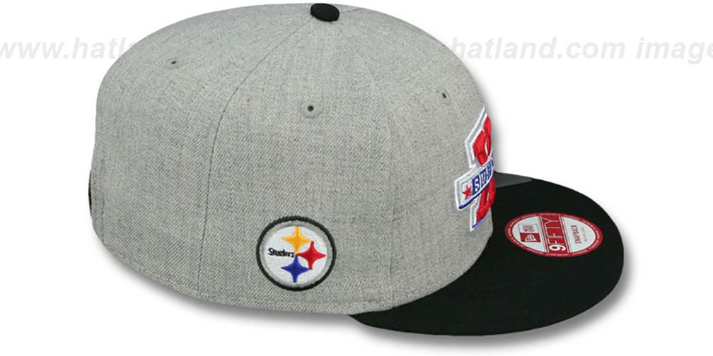Steelers 'SUPER BOWL XIV SNAPBACK' Grey-Black Hat by New Era