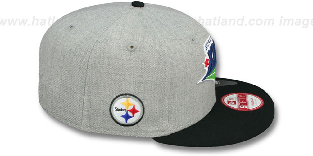 Steelers 'SUPER BOWL XLIII SNAPBACK' Grey-Black Hat by New Era