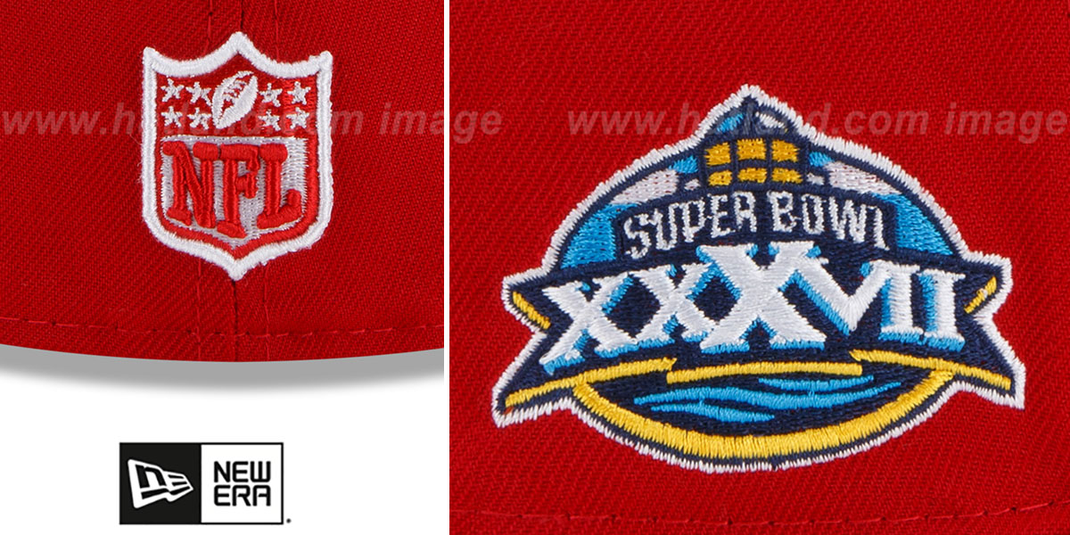 Buccaneers 'SUPER BOWL XXXVII SIDE-PATCH' Red Fitted Hat by New Era