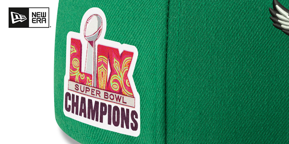 Eagles 'TB SUPER BOWL LIX CHAMPIONS' Kelly Fitted Hat by New Era