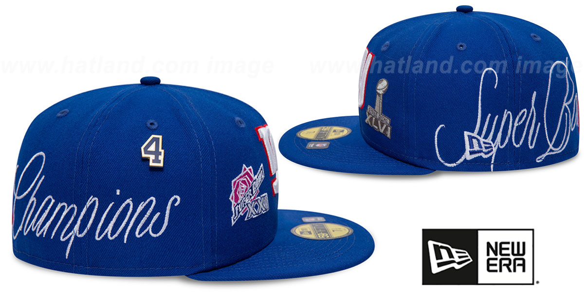 Giants 'HISTORIC CHAMPIONS' Royal Fitted Hat by New Era