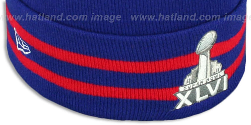 NY Giants 'SUPER BOWL XLVI' Royal Knit Beanie Hat by New Era