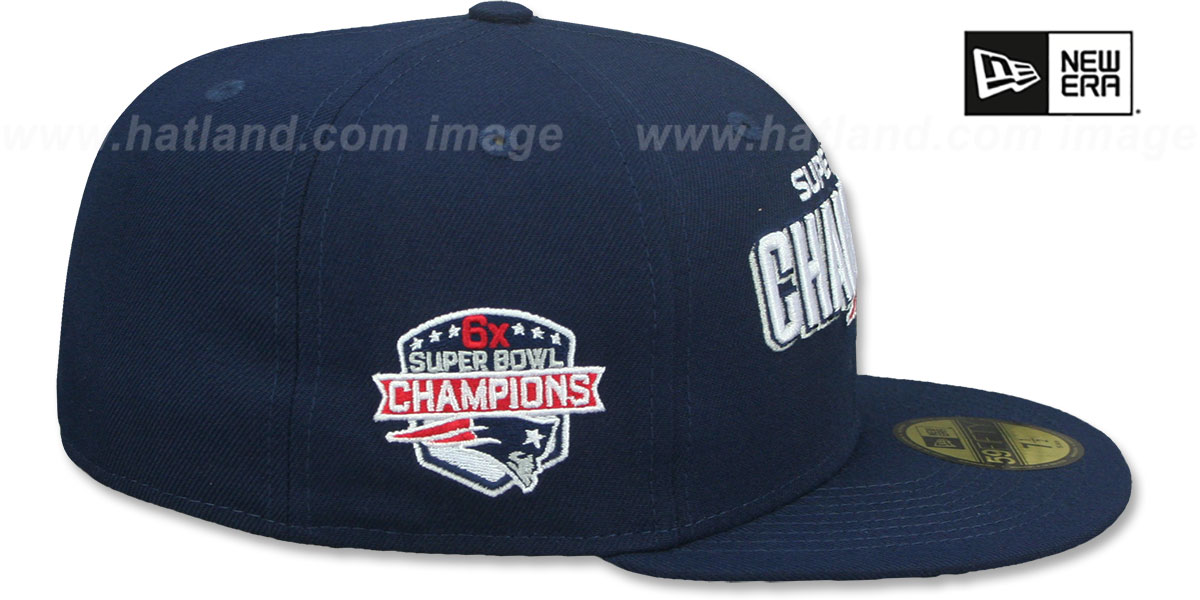 Patriots '6X SIDE-PATCH SUPER BOWL CHAMPIONS' Navy Fitted Hat by New Era