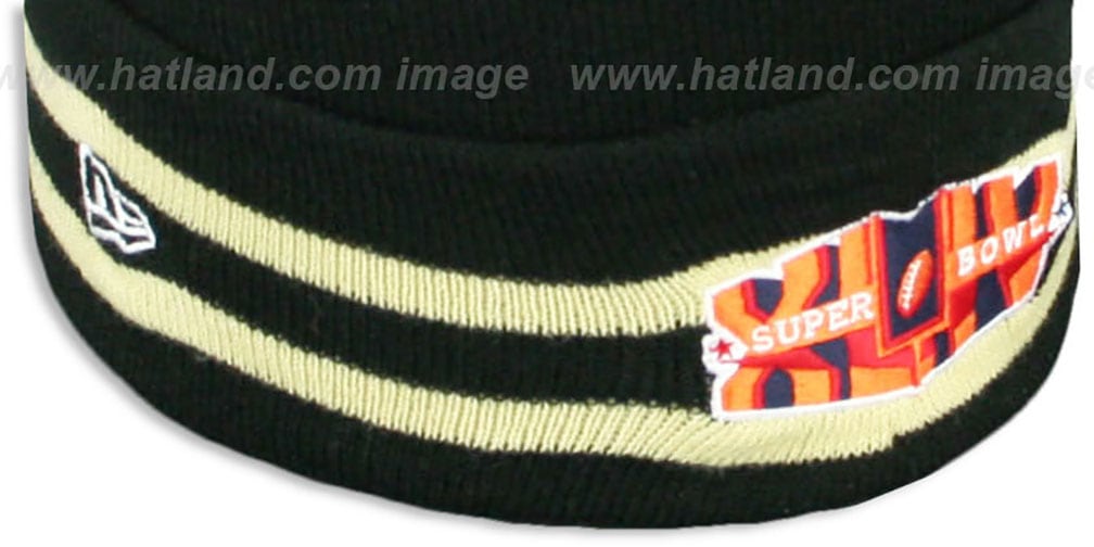 Saints 'SUPER BOWL XLIV' Black Knit Beanie Hat by New Era